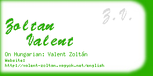 zoltan valent business card